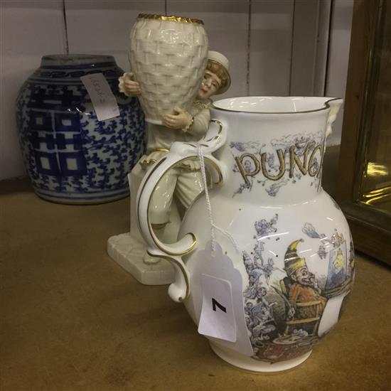 Worcester vase, Chinese vase and Punch jug